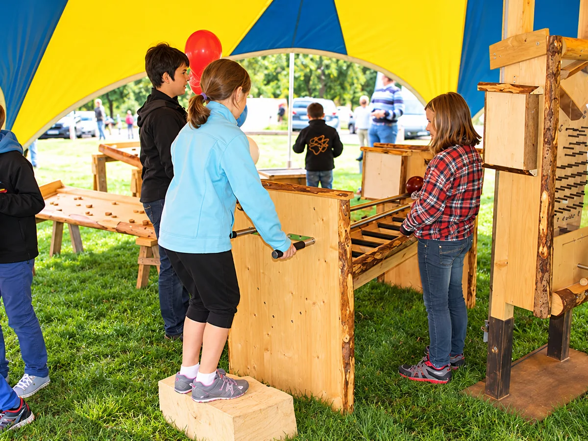 Private Feiern mit Holzspielen